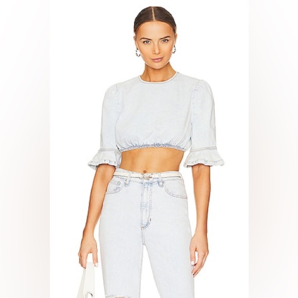 WeWoreWhat Cropped Denim Top